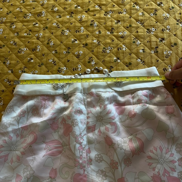 Courreges floral skirt with pearls and logo chain - Picture 5 of 6